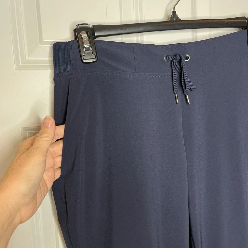 Athleta Navy Jogger Pants Athletic Lounge Drawstring Relaxed Fit Plus Size 16‎